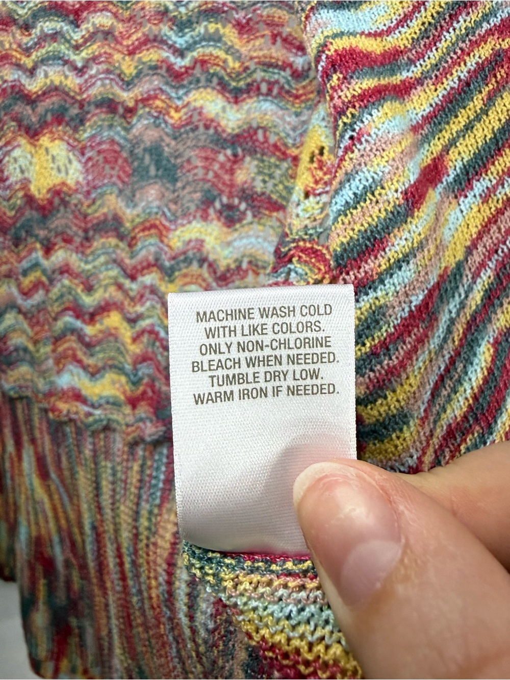 Roz & Ali Multicolor Open Front Knit Sleeve Cardigan, Size Med - Picture 6 of 7